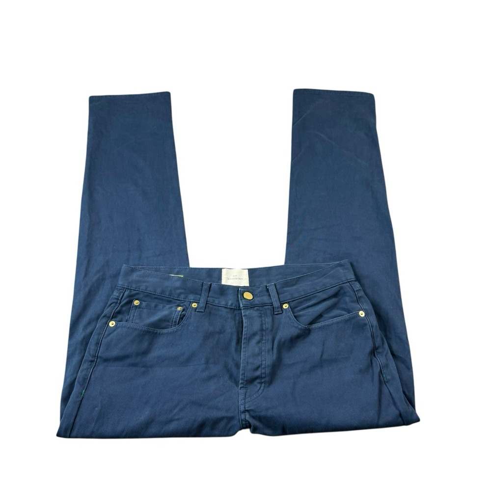 Sid Mashburn Blue 5 Pocket Light Corduroy Men Slim Straight Pants 32x30 Italy